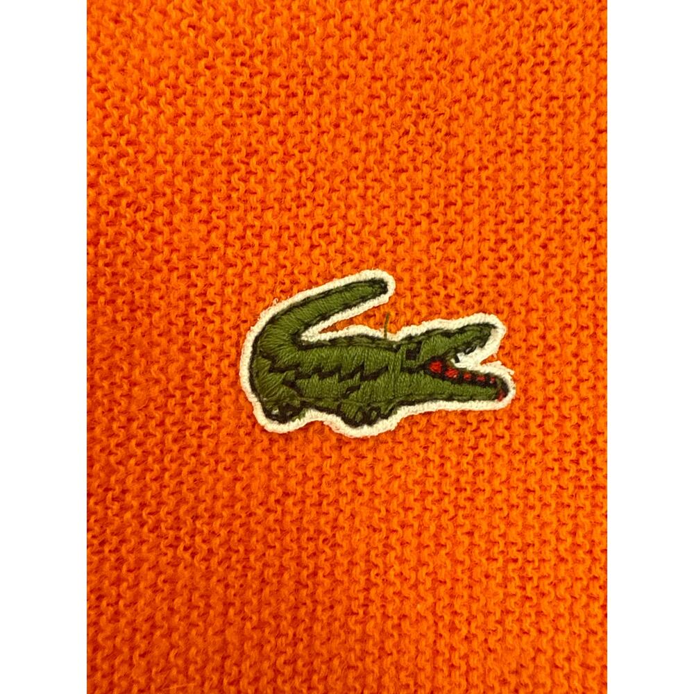 Vintage IZOD Lacoste Cardigan Mens L Orange Orlon Acrylic USA Made 70s 80s - Picture 5 of 9